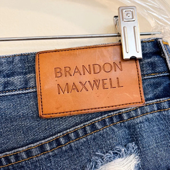 Brandon Maxwell Boyfriend Distressed Straight Leg Designer Denim Jeans 29 - Picture 7 of 11